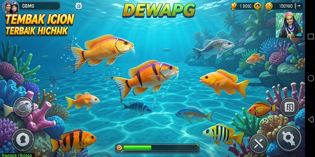 Tampilan gameplay DEWAPG yang seru saat menembak ikan.