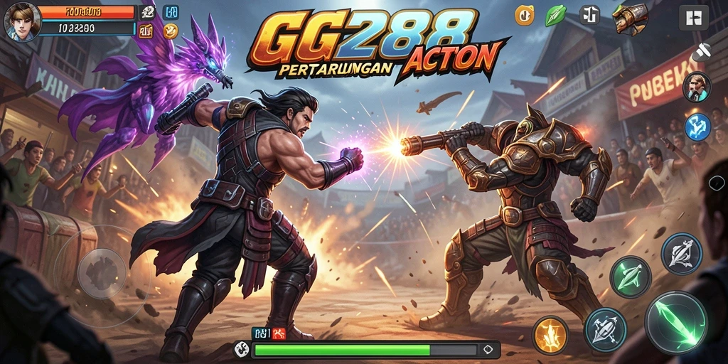 Screenshot gameplay GG288 menampilkan aksi mendebarkan di medan perang.