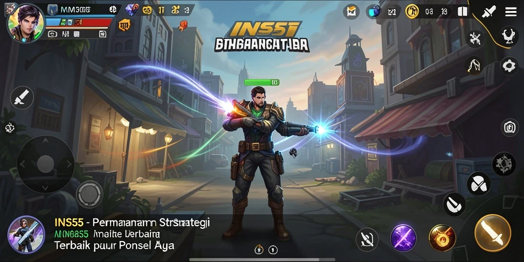 Tampilan gameplay mendebarkan dari INS55 dengan strategi pertempuran yang kompleks.