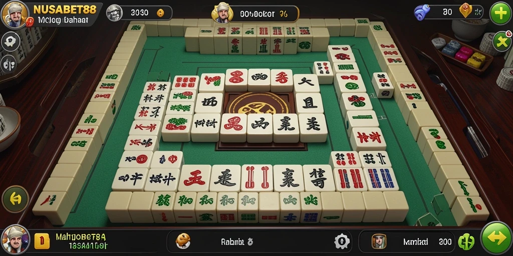 Tampilan menarik dari gameplay NUSABET88 yang menampilkan strategi Mahjong.