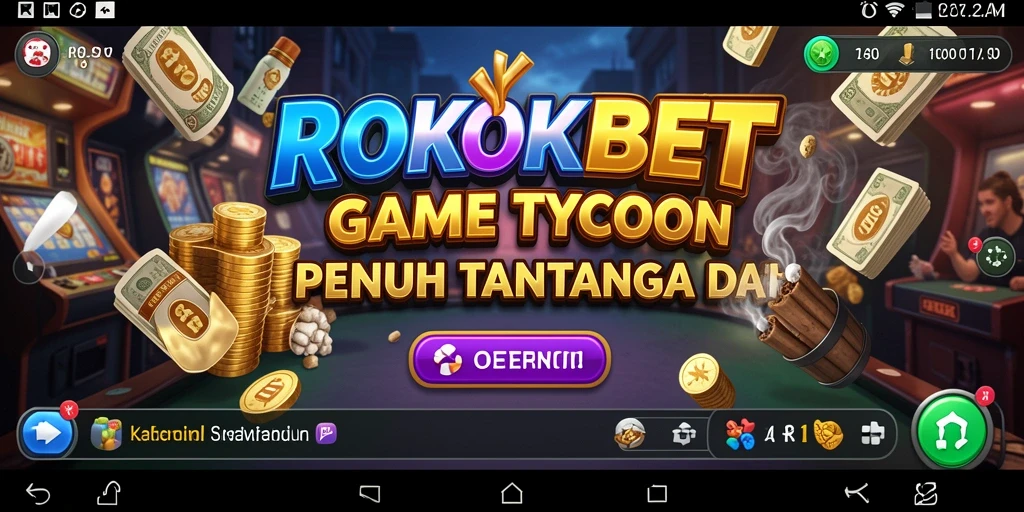 Gameplay seru ROKOKBET dengan strategi manajemen pabrik rokok.