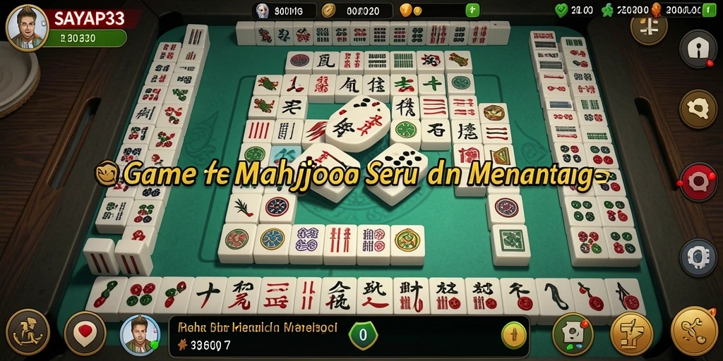 Gambar tampilan gameplay SAYAP33 yang menarik untuk para pemain Mahjong.